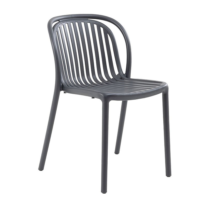 POCO Καρέκλα Κήπου-Βεράντας Στοιβαζόμενη, PP-UV Απόχρωση Ανθρακί