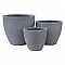 FLOWER POT-3  Set 3 τεμαχίων Cement Grey