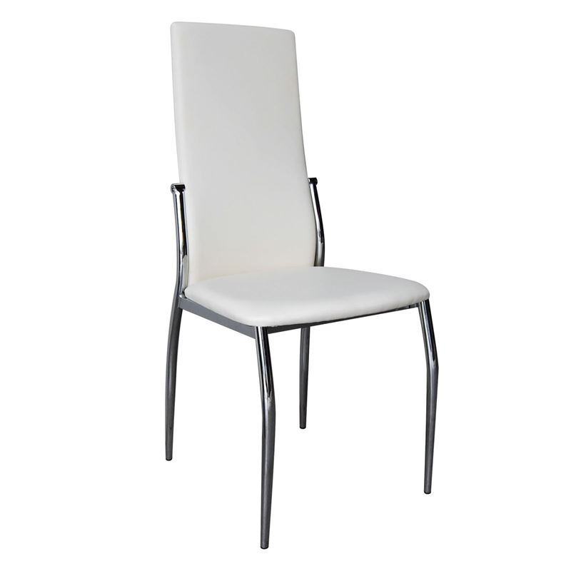 FRESH  Καρέκλα K/D Χρώμιο / Pvc Εκρού