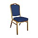 HILTON Καρέκλα Μεταλλική Gold/Ύφασμα Μπλε
