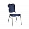 HILTON Καρέκλα Μεταλλική Silver/Ύφασμα Μπλε