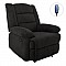 JULIA Massage Πολυθρόνα Relax Σαλονιού - Καθιστικού, Ύφασμα Μαύρο