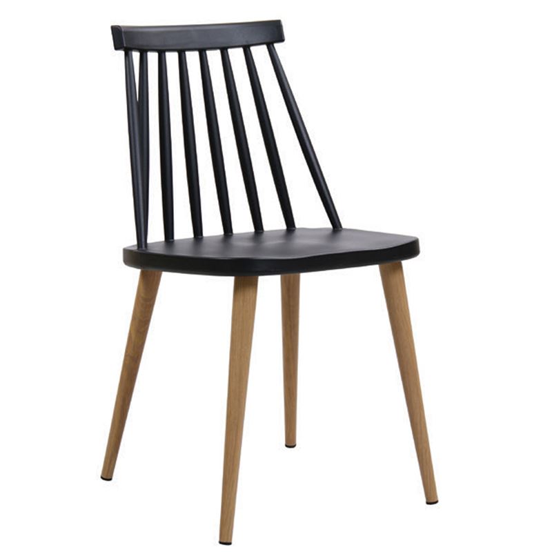 LAVIDA Καρέκλα Μέταλλο Βαφή Φυσικό / PP Μαύρο