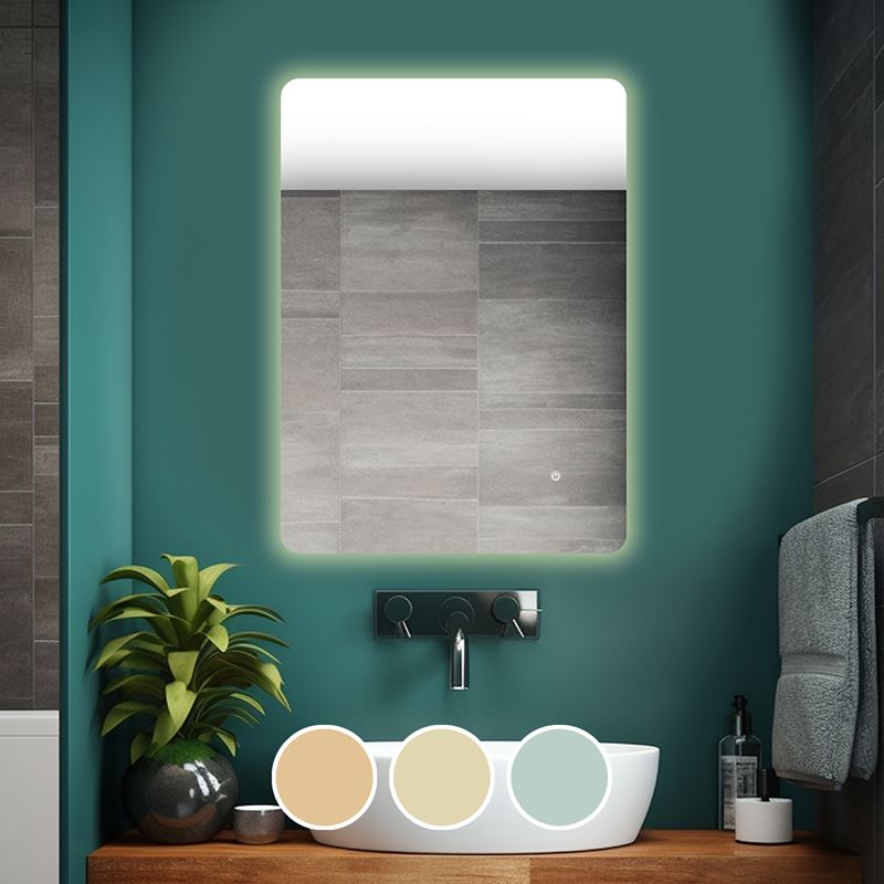 LED-5 Καθρέπτης Τοίχου - Φωτιζόμενος - Αφής, με 3 επιλογές εναλλαγής χρωμάτων LED-5 Καθρέπτης Τοίχου - Φωτιζόμενος - Αφής, με 3 επιλογές εναλλαγής χρωμάτων