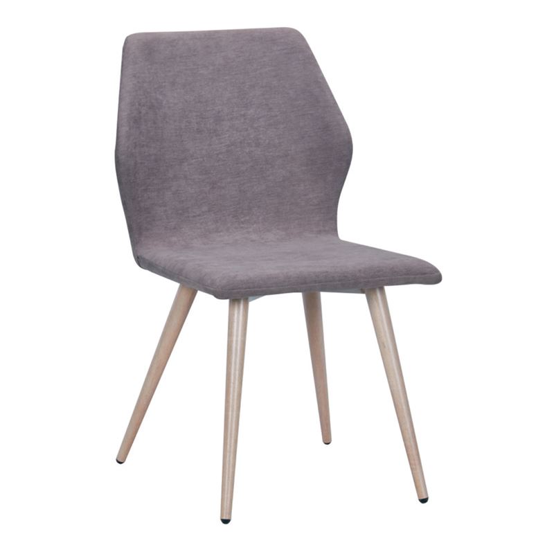LETO Καρέκλα Μέταλλο Βαφή Φυσικό / Ύφασμα Grey Brown