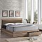 LIFE Κρεβάτι Διπλό με Συρτάρια Sonoma / για Στρώμα 160x200cm / Κεφαλάρι Pvc Cappuccino