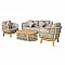 MARK Set Σαλόνι Κήπου 4τεμ, Acacia Φυσικό, Μαξιλάρια Μπεζ Rope Wicker Μπεζ