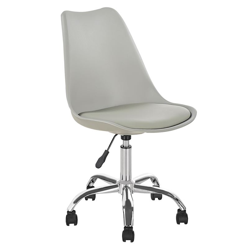 MARTIN Καρέκλα Γραφείου Χρώμιο - PP Γκρι / Κάθισμα : Pu Γκρι Μονταρισμένη Ταπετσαρία Συσκ.1