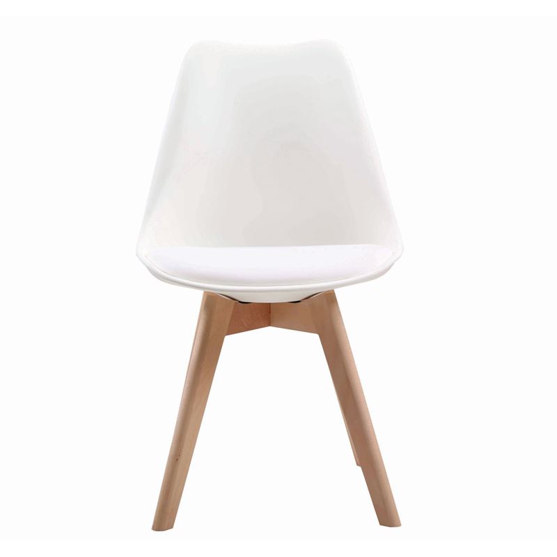 MARTIN Καρέκλα Ξύλο / PP Άσπρο - Μονταρισμένη Ταπετσαρία