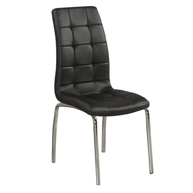 MELVA Καρέκλα Χρώμιο / PU Μαύρο