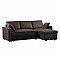 MONTREAL Καναπές-Κρεβάτι Γωνία Αναστρέψιμη με Αποθηκευτικό Χώρο / Microfiber Σκούρο Καφέ