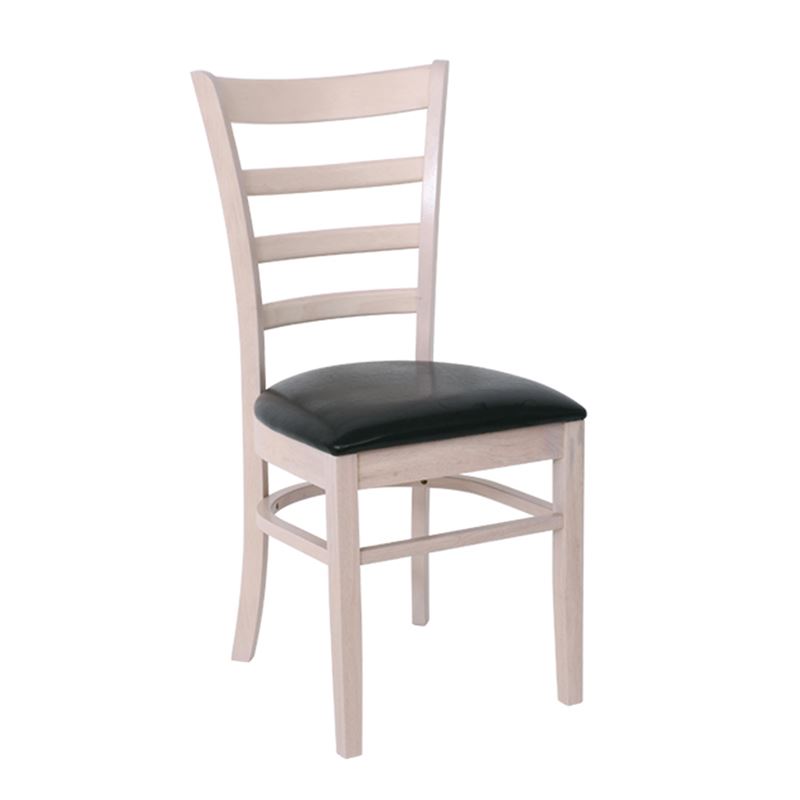NATURALE Καρέκλα White Wash / Pu Μαύρο