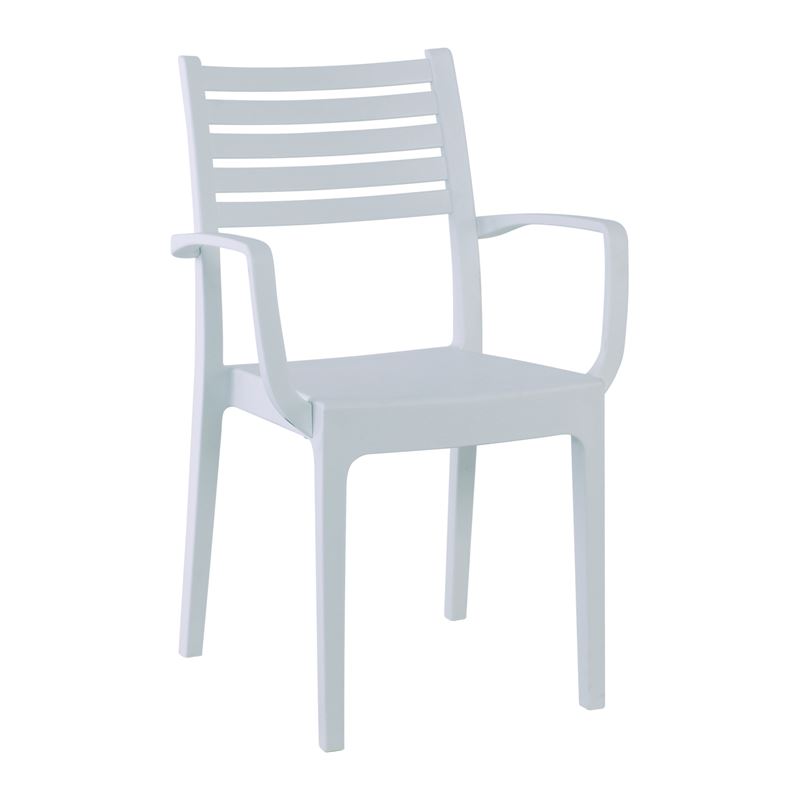 OLIMPIA Πολυθρόνα Στοιβαζόμενη Πλαστική Άσπρη