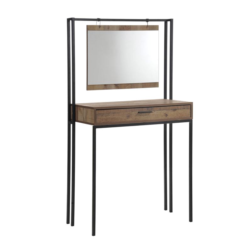 PALLET Τουαλέτα + Καθρέπτης Μέταλλο Βαφή Μαύρο / Antique Oak