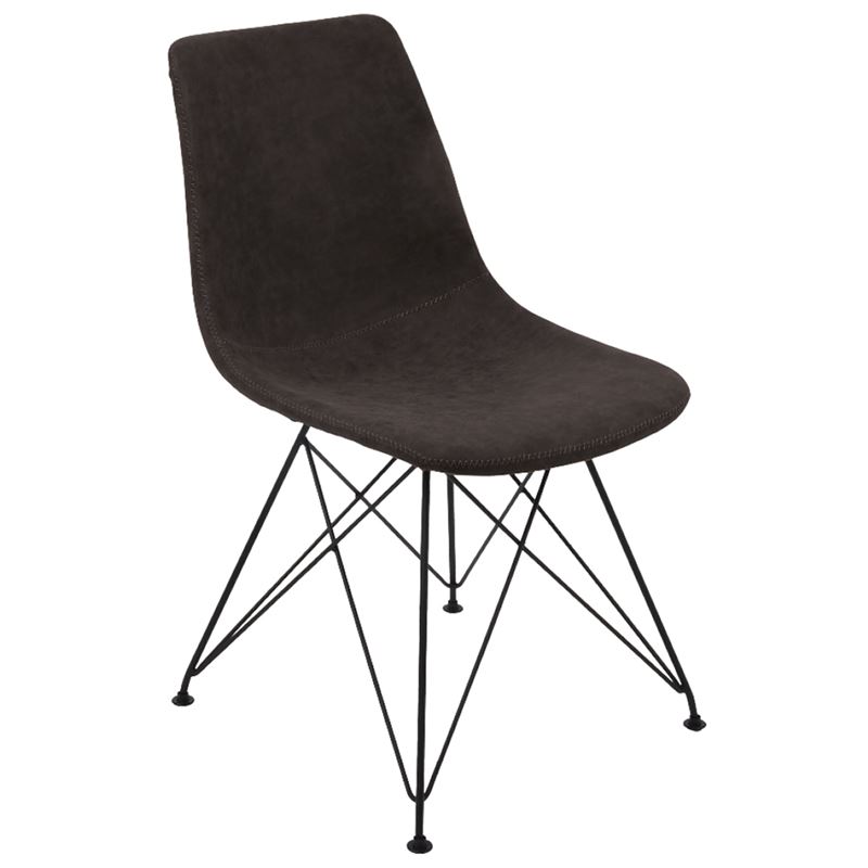PANTON Καρέκλα Μέταλλο Βαφή Μαύρη / PU Vintage Black