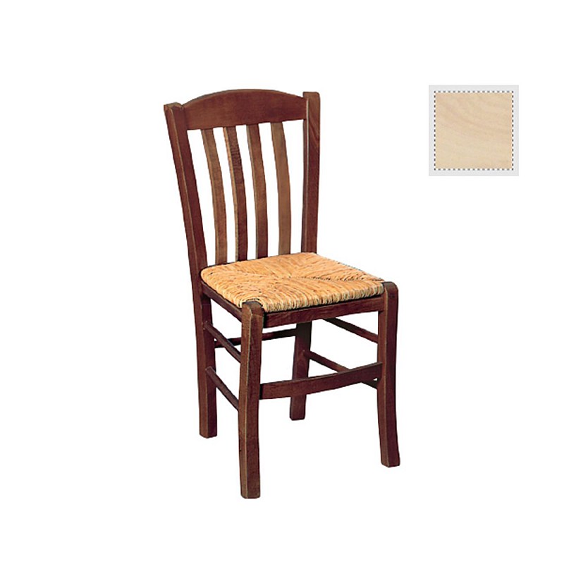 CASA Καρέκλα Άβαφη με Ψάθα Αβίδωτη