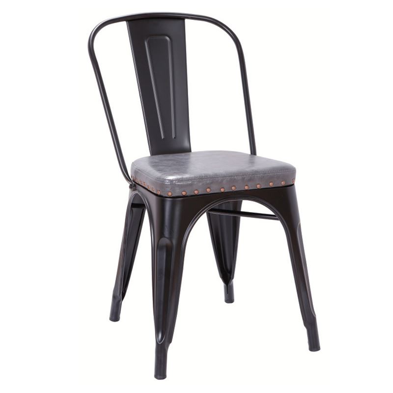 RELIX καρέκλα Steel Μαύρο Matte/Pu Σκ.Γκρι