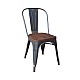 RELIX Wood Dark Oak καρέκλα Steel Antique Black