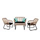 SALSA Set Σαλόνι Κήπου Steel Μαύρο Wicker Φυσικό : Τραπέζι + Καναπέ 2Θέσιο + 2 Πολυθρόνες