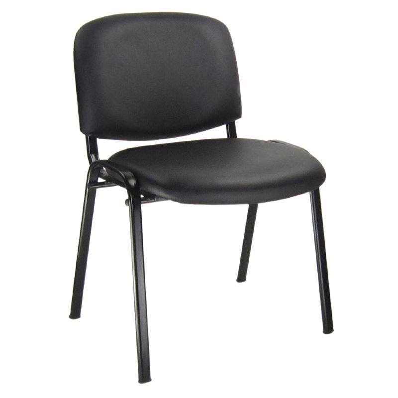 SIGMA Καρέκλα Γραφείου Επισκέπτη Μέταλλο Μαύρο / PVC Μαύρο