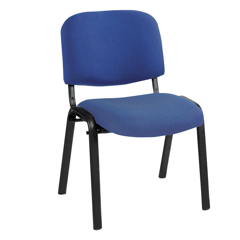 SIGMA Καρέκλα Στοιβαζόμενη Γραφείου - Επισκέπτη Μέταλλο Μαύρο / Ύφασμα Μπλε