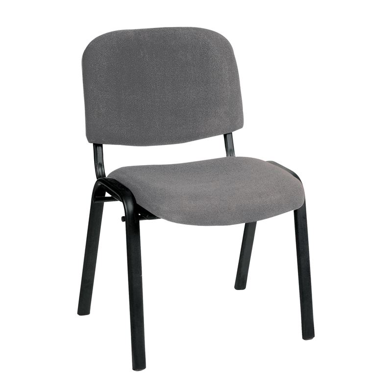 SIGMA Καρέκλα Στοιβαζόμενη Γραφείου - Επισκέπτη Μέταλλο Μαύρο / Ύφασμα Γκρι