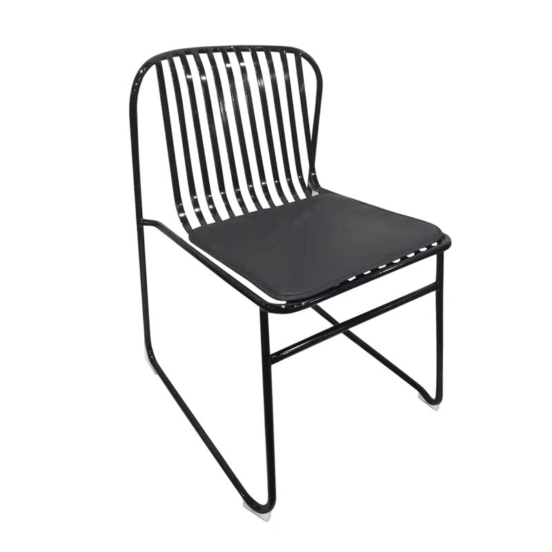 STRIPE καρέκλα Μεταλλική Μαύρη/Μαξ.Μαύρο