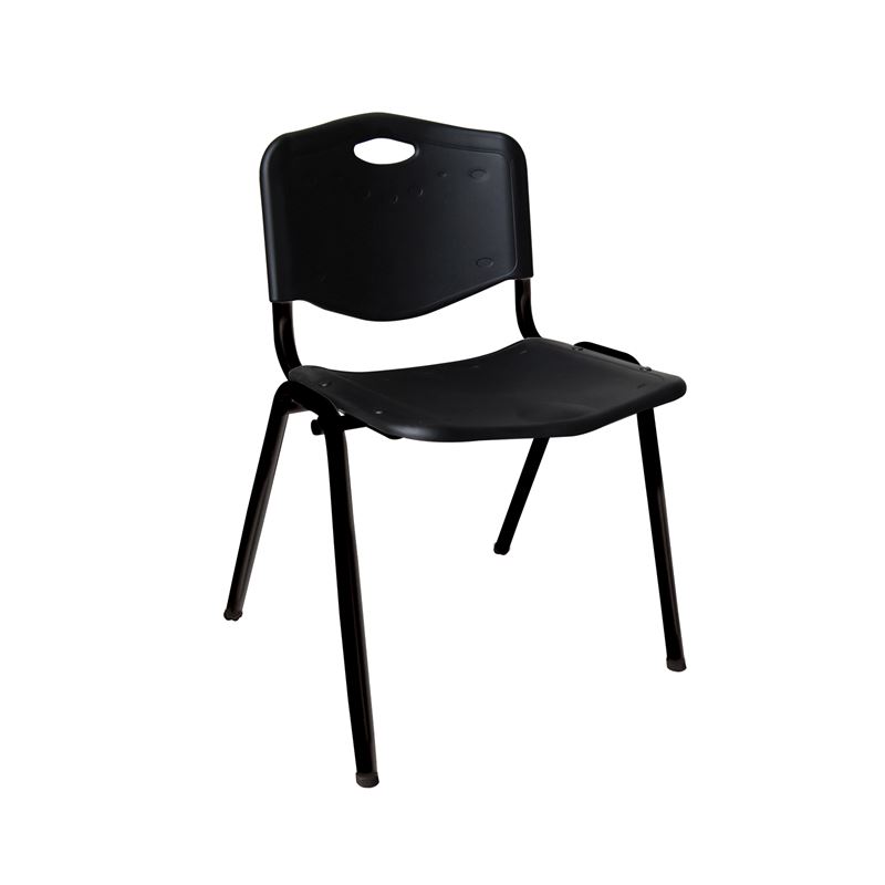 STUDY Καρέκλα Στοιβαζόμενη Μέταλλο Βαφή Μαύρο / PP Μαύρο