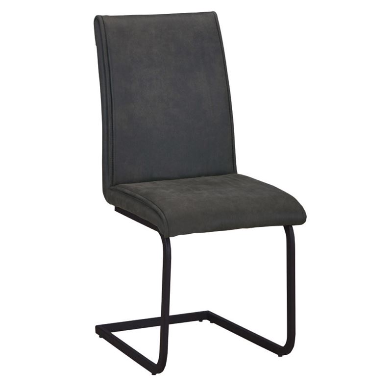TORY Καρέκλα Μέταλλο Βαφή Μαύρο / Ύφασμα Suede Ανθρακί