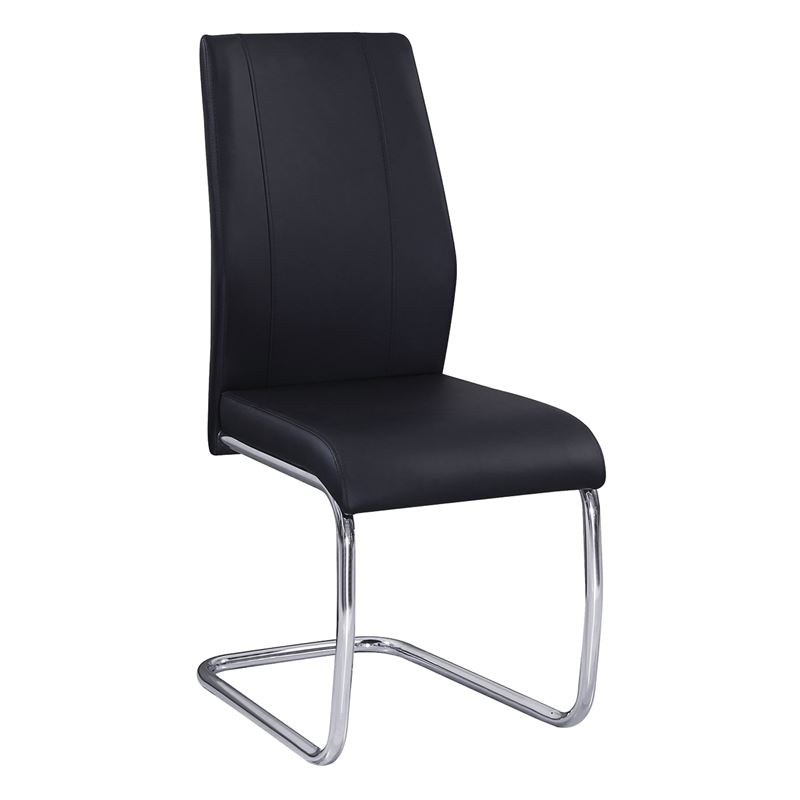 TULIP καρέκλα Χρώμιο / PU Μαύρο
